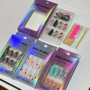 Bán Buôn Giá Rẻ Báo Chí Trên Móng Tay Chất Lượng Cao Trung Bình Quan Tài Trái Tim Ngọc Trai Pháp Tip Móng Tay Móng Tay Acrylic Dính Trên Móng Tay Với Kit - Product Image 3