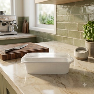 Disposable PP Plastic Food Storage Containers with Lids, <b>Stackable</b> Meal Prep <b>Boxes</b> for Takeout, <b>Lunch</b> and Kitchen Organization - Product Image 1