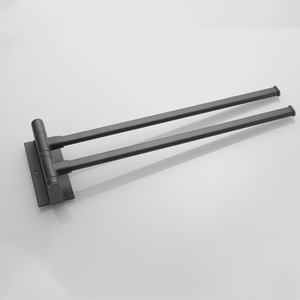 双层无孔旋转不锈钢现代式毛巾架，适用于酒店浴室卫生间储物，带<span class=keywords><strong>2</strong></span>个挂杆 - Product Image 2