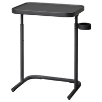 Bureau d'ordinateur de table de bureau réglable en hauteur d'étude à domicile noir