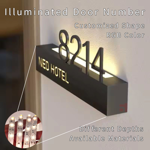 Modern Illuminated LED Door Number Wall <strong>Plaque</strong> <strong>for</strong> Advertising Decoration IP65 Waterproof <strong>for</strong> <strong>House</strong> Property Companies Hospitals - Product Image 3