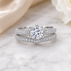 Women’s Round Brilliant Cut Engagement Ring with Side Stones Classic Fashion Jewelry - Product Image 3