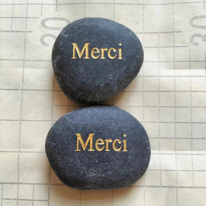 Tùy Chỉnh Màu Đen Sông Đá Đá 1-3Cm Vườn Cảnh Quan Sỏi Khắc Chữ Cho Bể Cá Trang Trí Nội Thất - Product Image 2