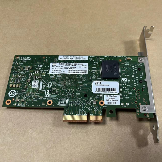647594-B21 New Original HPE Ethernet 1Gb 4-port 361T Adapter HBA Network Card for Server 10GB