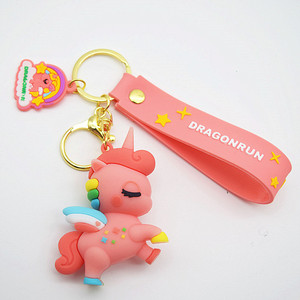 Cartone animato arcobaleno cavallo piccolo piscina <span class=keywords><strong>unicorno</strong></span> portachiavi <span class=keywords><strong>ciondolo</strong></span> borsa per ragazza carina accessorio statuetta piccolo moschettone acrilico perfetto - Product Image 2
