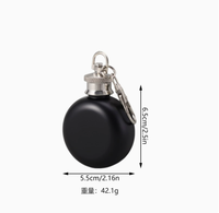 Flacon de poche minimaliste en acier inoxydable 304 rond avec logo personnalisé, mini flacon à liqueur pour cadeau promotionnel