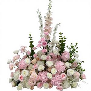 Chemin de table floral artificiel en gros pour mariage, arrangement de rangées pour décoration de mariage - Product Image 1