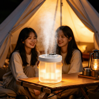 Nouvel humidificateur de bureau grande capacité 1,5 L, 3 jets, portable, USB DC5V, avec veilleuse 7 couleurs pour la maison et la chambre