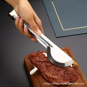 Pinces alimentaires en acier inoxydable, semi-circulaires et circulaires, multi-usages pour la cuisson, le barbecue et les steaks - Product Image 2