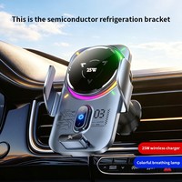 Accesorios Inteligentes para Automóviles, Refrigeración por Semiconductor para Rejilla de Ventilación, Lámpara Colorida, Soporte Magnético Fuerte, Cargador Inalámbrico para Automóvil de 25 W, BK62
