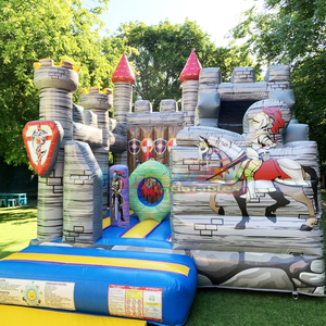 Aufblasbare ritterburg commercial <b>inflatable</b> knight bouncy castle slide combo jumping bounce <b>house</b> for kids - Product Image 2