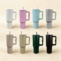 Gobelet isotherme unisexe 40 oz pour voiture, anti-fuite, isolation thermique 6-12h, avec couvercle et paille, poignée confortable, tasse thermos 40 oz