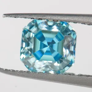 Wholesale 5.5mm Certificate Vvs Asshcer Cut Gemstones Color Diamond Stone Loose Price 1 Carat Blue Moissanite For Jewelry Making