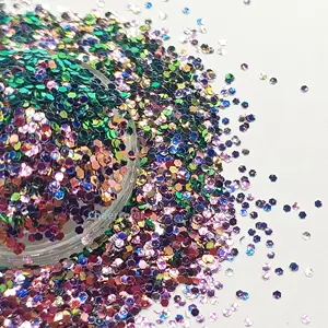 Chameleon Glitter Explosion-Flash Chameleon Nail Polish Bulk wholesale polyester iridescent dot shape glitter multi-colors mix