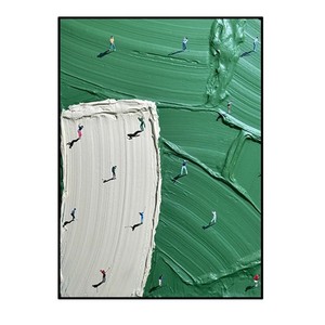 Peinture murale sur <span class=keywords><strong>toile</strong></span> texturée 100 % peinte à la main 2026, Paysage marin vert abstrait 3D, Affiche moderne faite à la main - Product Image 2