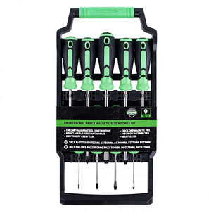 9 Pc <b>Screwdriver</b> Set Chrome Vanadium Steel Magnetic Tip Household Repair Tools Cross Phillips Bit Standard Handle - Product Image 1