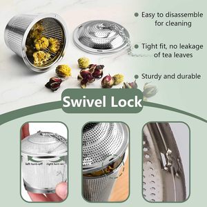 Loose Leaf Tea Filter Reusable Fine Mesh Tea Strainer Stainless Steel <b>Extended</b> <b>Chain</b> Hook Infuser - Product Image 3