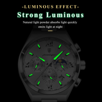 Montre pour homme Poedagar 688, chronographe de luxe, montres à quartz, Relojes Hombre, étanche, lumineuse, en acier inoxydable, montre-bracelet pour homme