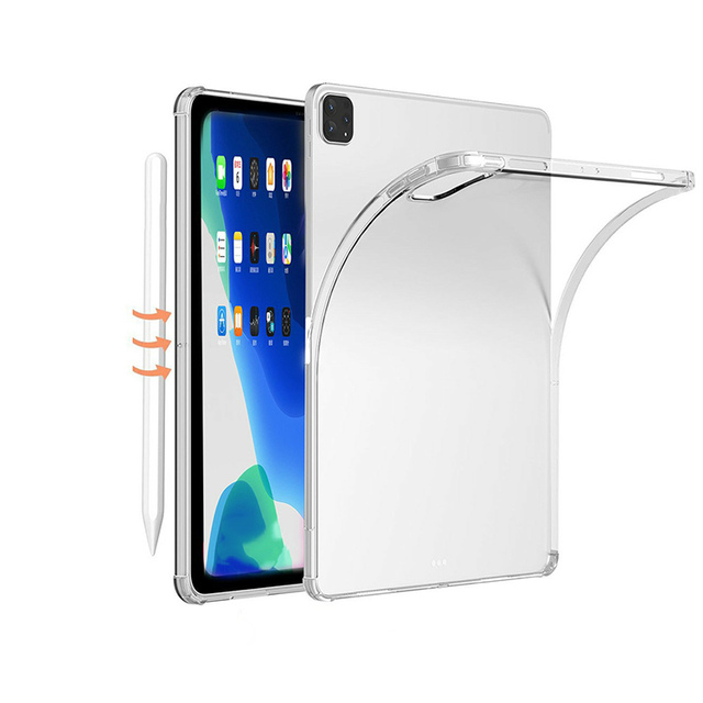 For ipad 10.2 Luxury TPU Tablet Cover for ipad 12.9 Air13 Transparent Soft Case with Corner Protection for ipad Mini 6 7