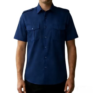 <span class=keywords><strong>Chemise</strong></span> de travail à manches courtes pour <span class=keywords><strong>homme</strong></span> <span class=keywords><strong>avec</strong></span> logo personnalisé, respirante, durable, <span class=keywords><strong>avec</strong></span> épaulettes et deux poches pour le personnel - Product Image 5