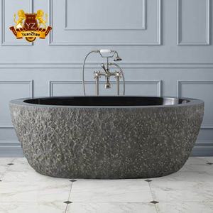 <span class=keywords><strong>Vasca</strong></span> da Bagno Moderna Freestanding in Marmo Antico e Pietra Nera con Lavabo a Colonna - Product Image 6