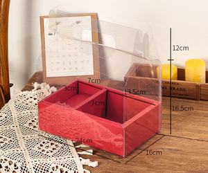 손잡이 달린 소형 케이크 선물 포장 박스, 맞춤 제작 가능 재활용 투명 웨딩 생일 꽃 케이크 부케 상자 - Product Image 3