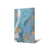Décoration murale moderne, bleu or, art abstrait contemporain, impression numérique HD sur toile pour articles décoratifs