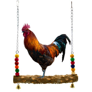 Eco-friendly pappagallo gabbia sospesa in legno interattivo ponte sospeso altalena con catena di metallo per il movimento degli uccelli - Product Image 6