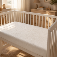 Ensemble de literie pour bébé 100% coton mousseline, couverture en mousseline douce personnalisée, draps de lit pour bébé, fournisseur de literie pour nouveau-né