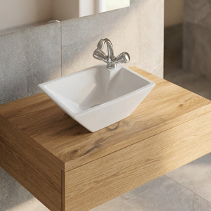 Nouveau lavabo en céramique écologique moderne, blanc, carré et rond, à poser sur comptoir, pour salle de bain - Product Image 6