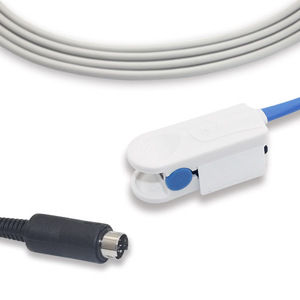 Sonde médicale <span class=keywords><strong>PAMO</strong></span> II Spo2, capteur de surveillance Spo2 à clip pour doigt adulte de 3 mètres, compatible avec le moniteur MEK - Product Image 1