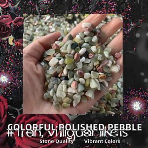 Piedras Naturales KMGSTONE, Piedras Pulimentadas de Color Natural, Grava de Mármol Triturada, Adoquines Rodados, Mezcla de Virutas Coloridas para Jardín Exterior - Product Image 2
