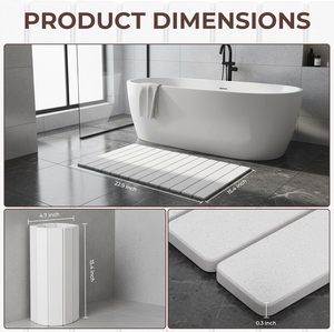 Tapis de bain moderne en diatomite écologique, solide, antidérapant, séchage rapide, super absorbant, pliable, en pierre - Product Image 2