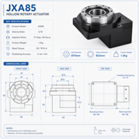 Platform Putar Presisi Tinggi JXA85 untuk Motor Stepper 57 dan Servo 60, Lubang Besar 33mm, Meja Putar Penentu Posisi dengan Gearbox