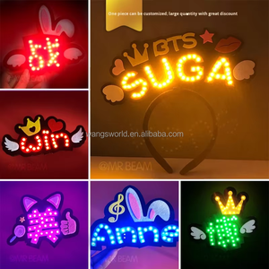 عصابة رأس مضيئة من قماش غير منسوج بتصميم أنيق، مشبك شعر مضيء للحفلات الموسيقية وفرق التشجيع، إكسسوار شعر LED للحفلات - Product Image 4