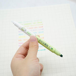 Stylo surligneur à double tête pour écriture lisse Marqueurs fluorescents effaçables à pointe biseautée 6 pcs/set Student Highlighter Marker - Product Image 6