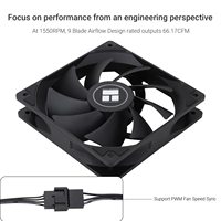 Venta al por mayor Thermalright TL-C12C 12cm Negro PC Cooler Ventiladores Caso de Juego Ventilador 4Pin PWM