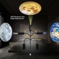 Lámpara de Noche LED Creativa con Forma de Luna y Cielo Estrellado, Mini Lámpara de Control Táctil, Alimentada por USB, Proyección de Logotipo para Dormitorio, Producto Más Vendido