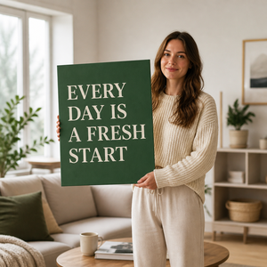 Quadro su Tela Personalizzato 'Ogni Giorno È un Nuovo Inizio' con Citazione Motivazionale, Dipinto su Tela per Soggiorno e <span class=keywords><strong>Camera</strong></span> <span class=keywords><strong>da</strong></span> <span class=keywords><strong>Letto</strong></span> - Product Image 2