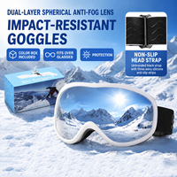 Masque de ski sphérique, masque de ski double couche anti-buée, lunettes de ski unisexes pour l'extérieur