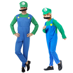 Luigi <span class=keywords><strong>Bros</strong></span> Plumber Outfit Stage Party Performance Costume Adult <span class=keywords><strong>Mario</strong></span> Cosplay Ropa - Product Image 3