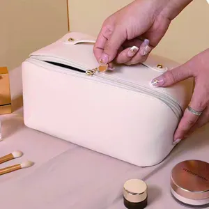 Mode große Kapazität Kunststoff benutzerdefinierte Kosmetik-Tasche Reißverschluss Make-up Reisetasche