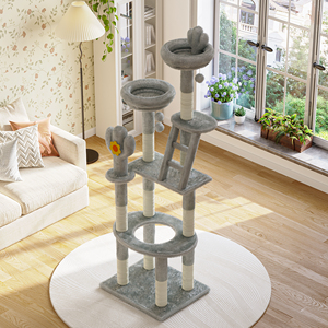 Modern Home Furniture Grade Plush Multi-Level <b>Cat</b> Tower with <b>Cat</b> Cave & <b>Scratching</b> <b>Posts</b> Wear-Resistant <b>for</b> Indoor <b>Cats</b> - Product Image 5