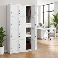 Casier de rangement en acier moderne à 6 portes avec étagères réglables pour l'école, la salle de sport, la maison, le bureau, l'hôpital