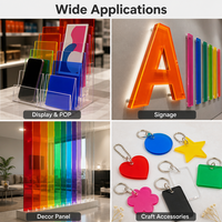 Plaque en acrylique colorée translucide PMMA, panneau plastique sur mesure pour enseignes, artisanat et présentoirs