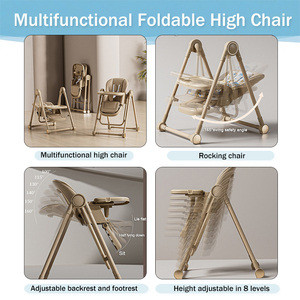 Claf <span class=keywords><strong>Bebe</strong></span> 3 en 1 Silla de alimentación de bebé ajustable convertible a niño Walker Rocker silla alta portátil de 3 niveles de altura - Product Image 3