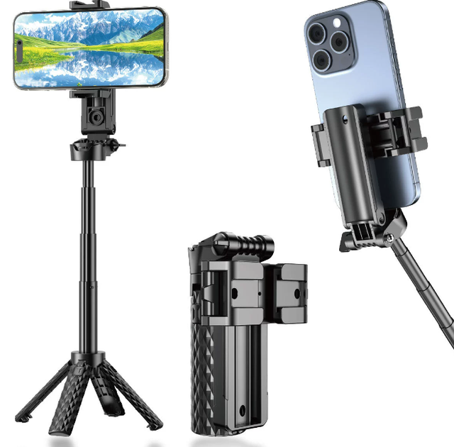 SF03 Mini Bluetooth Selfie Stick Four-legged Rotating, Panning, Extension and Compression Folding Phone Adapter for All Uses
