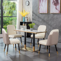 Table basse de salle à manger ronde en marbre moderne personnalisable Mobilier en marbre blanc pour restaurant et hôtel Matériau métallique