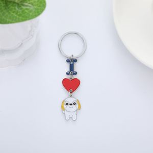 Porte-clés pendentif en alliage de zinc, motif os mignon, pour clé de voiture, bijou, petit cadeau promotionnel, avec inscription 'I Love My Dog' - Product Image 3