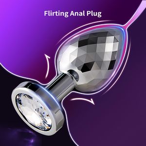 3 uds Base de diamante de cristal juguetes sexuales para adultos Kit de entrenador Anal Bead Butt Plug juego de principiantes para Mujeres Hombres masaje de próstata - Product Image 2
